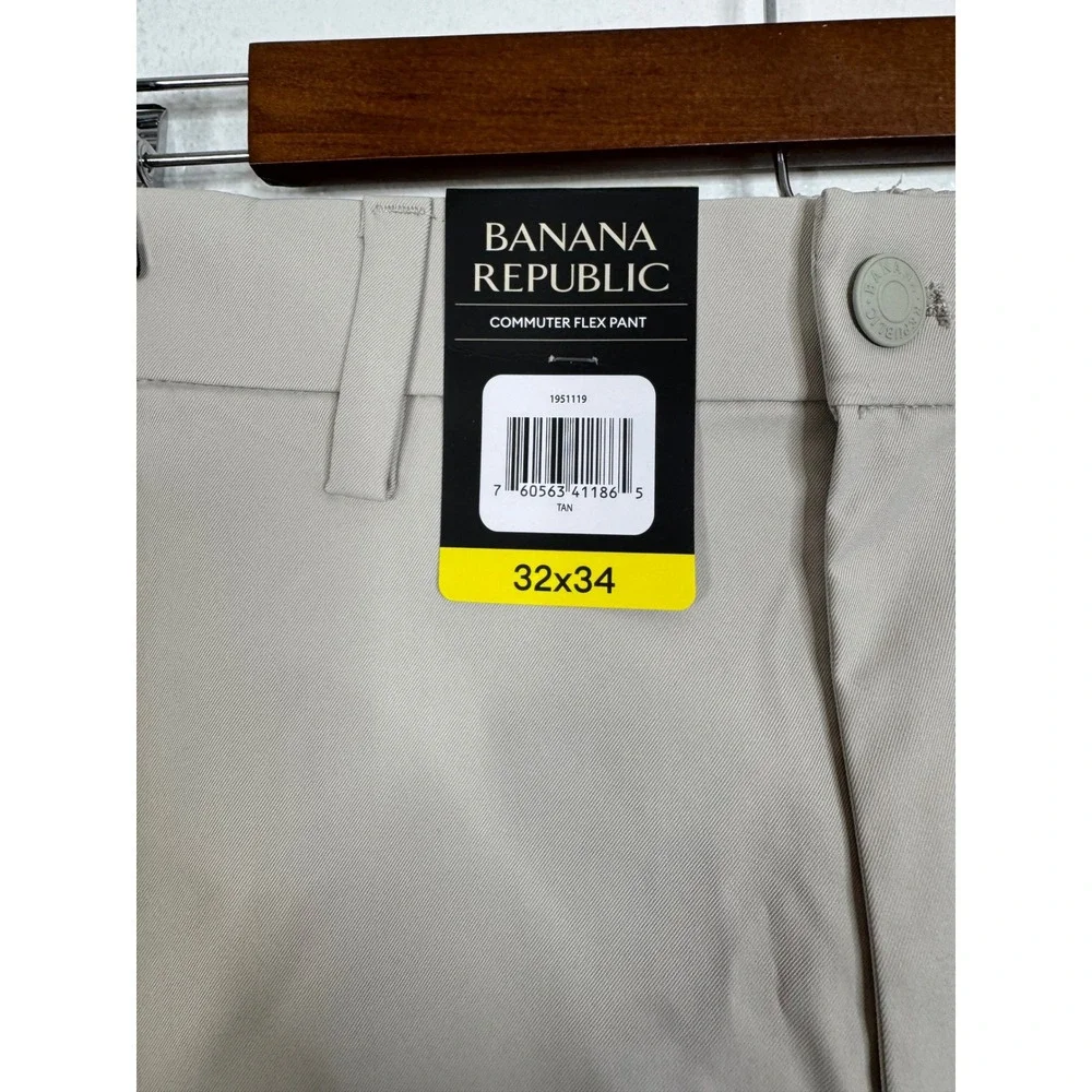 Banana Republic Commuter Flex Pant Mens 32x34 Tan Beige 1951119 New NWT
